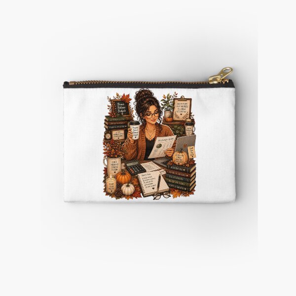 Item preview, Autumn Female Accountant with Financial Planning Books designed and sold by FestivityFinds.