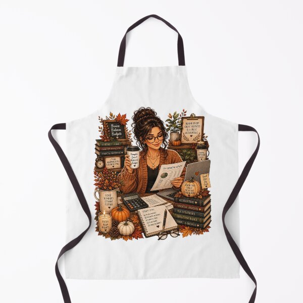 Item preview, Autumn Female Accountant with Financial Planning Books designed and sold by FestivityFinds.