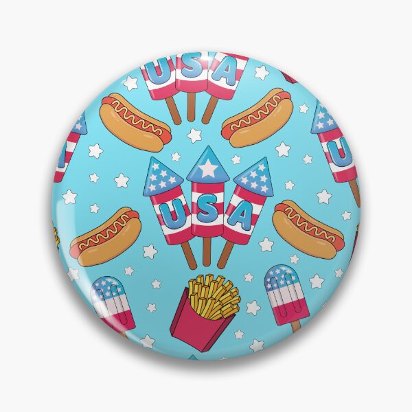 Item preview, 4th of July Seamless Pattern - Fireworks, Hot Dogs, Fries designed and sold by GlitterArtySVG.