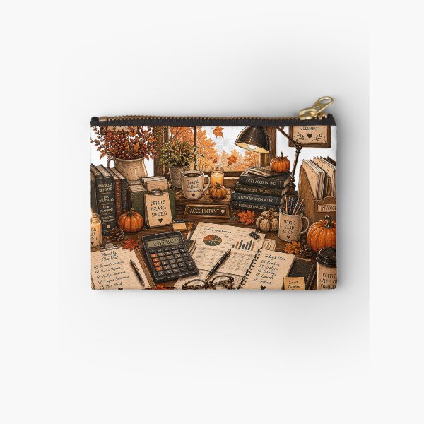Item preview, Cozy Autumn Accounting Office with Budget Planning and Pumpkin Decor designed and sold by FestivityFinds.