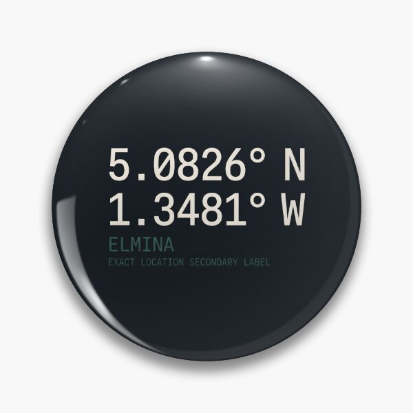 Item preview, Elmina Coordinates Geographic Location Graphic designed and sold by SplashTastic.