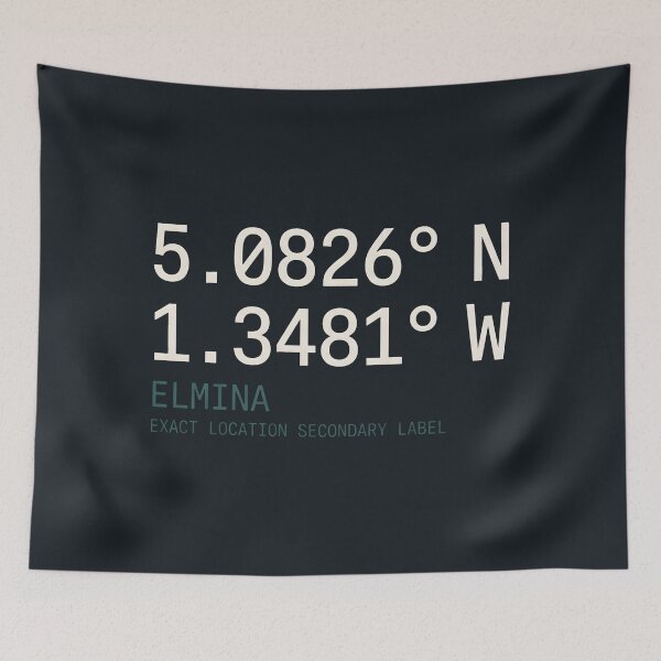 Item preview, Elmina Coordinates Geographic Location Graphic designed and sold by SplashTastic.