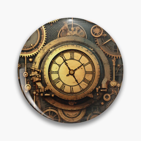 Item preview, Vintage Steampunk Clockwork Gears Antique Clock Horology designed and sold by Good-Mood-Goods.