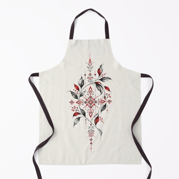 Item preview, Crimson Folk Botanical Ornament designed and sold by zero8.design.