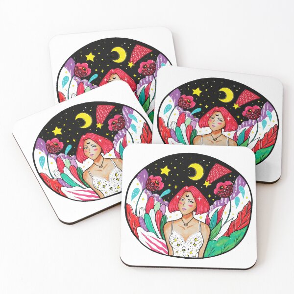 Item preview, Mystical Woman Night Sky Nature Circle designed and sold by avadeslubra.