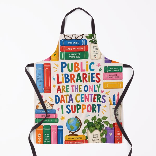 Item preview, Public Libraries Are the Only Data Centers I Support, Anti AI, Reject AI Slop, Human Made Art, Book Lover, Reading, Librarian Gift designed and sold by Quiajia.