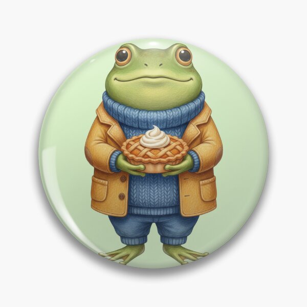 Item preview, Cozy Autumn Frog with Sweater and Pumpkin Pie designed and sold by Golden_Pixel_Paper.