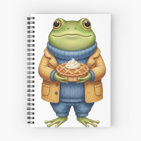 Item preview, Cozy Autumn Frog with Sweater and Pumpkin Pie designed and sold by Golden_Pixel_Paper.