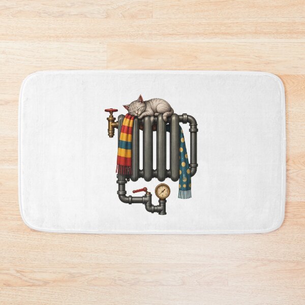 Item preview, Cozy Animal Sleeping on Radiator with Socks designed and sold by GiaoCalonas.
