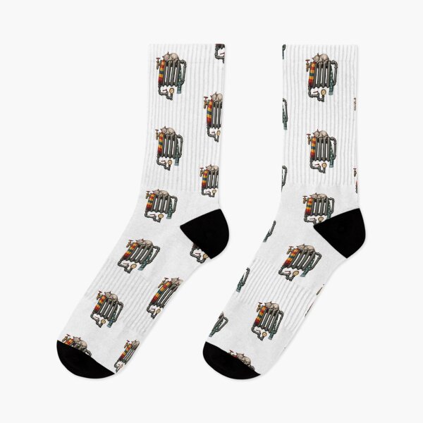 Item preview, Cozy Animal Sleeping on Radiator with Socks designed and sold by GiaoCalonas.