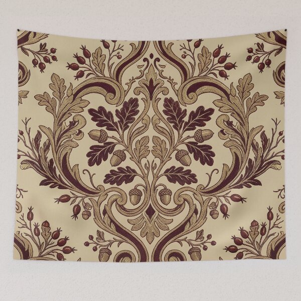 Item preview, Autumn Oak Damask Seamless Pattern  designed and sold by Ivy-Triggs.