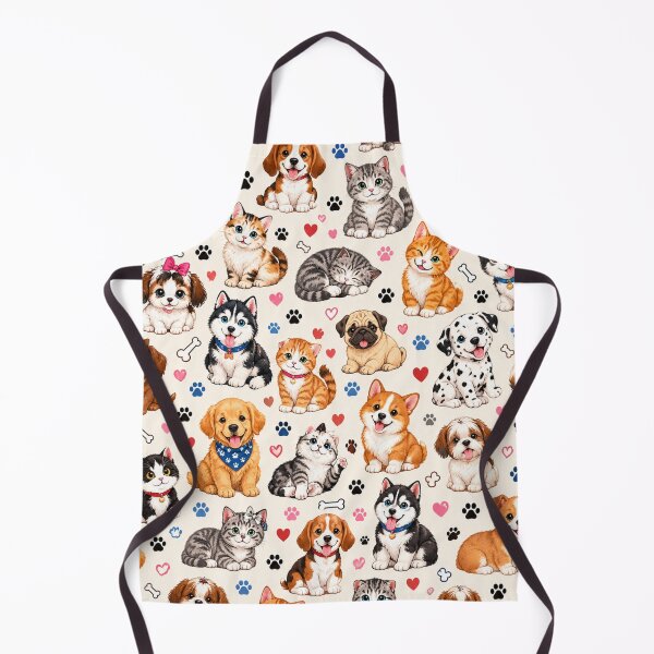 Item preview, Cute Cats and Dogs Seamless Pattern designed and sold by PawVista.