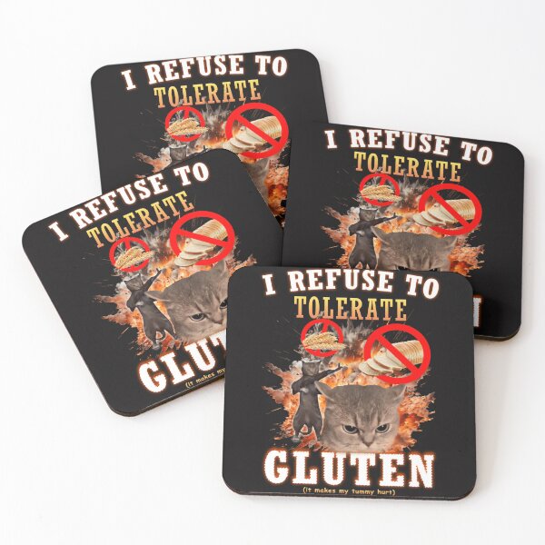 Item preview, I Refuse To Tolerate Gluten Funny Cat Meme designed and sold by Michelsonancast.