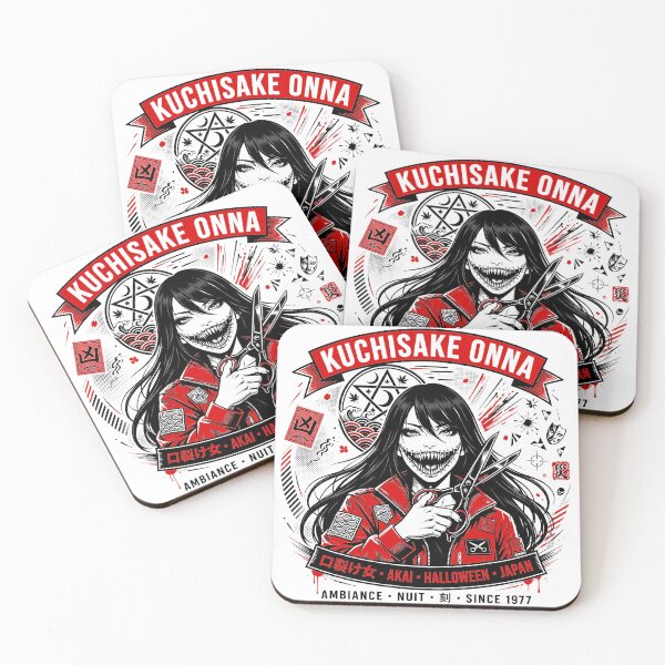 Item preview, Kuchisake Onna - Slit-Mouthed Woman - Japanese Horror Yokai AKAI Halloween Japan designed and sold by Tsuiho_art.