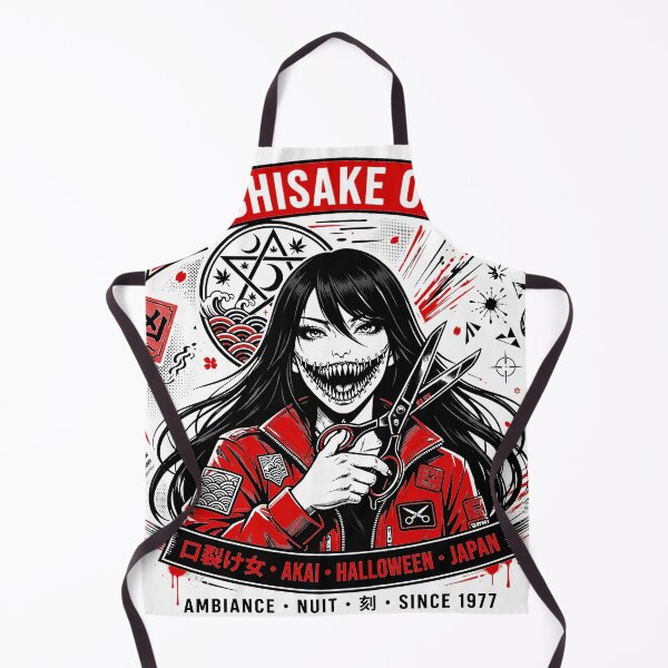 Aperçu de l'œuvre Kuchisake Onna - Femme à la Bouche Fendue - Yokai Horreur Japonaise AKAI Halloween Japan créée et vendue par Tsuiho_art.