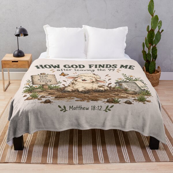 Item preview, Funny Lost Sheep Christian, Matthew 18:12 Bible Verse, Christian Faith Humor, God Finds the Lost, Leaving the 99, Christian Gift, Faith Gift, Bible Lover designed and sold by Quiajia.
