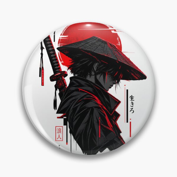 Item preview, Cyberpunk Ronin Red Moon designed and sold by Ekracreatives.