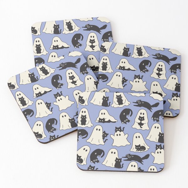 Item preview, Cute Halloween Black Cat and Ghost Graphic Design Pattern designed and sold by caseluv.