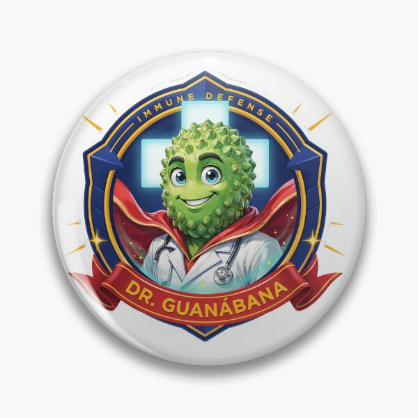 Item preview, Dr. Guanábana - Immune Defense Superhero Soursop Emblem designed and sold by FrutiToons.