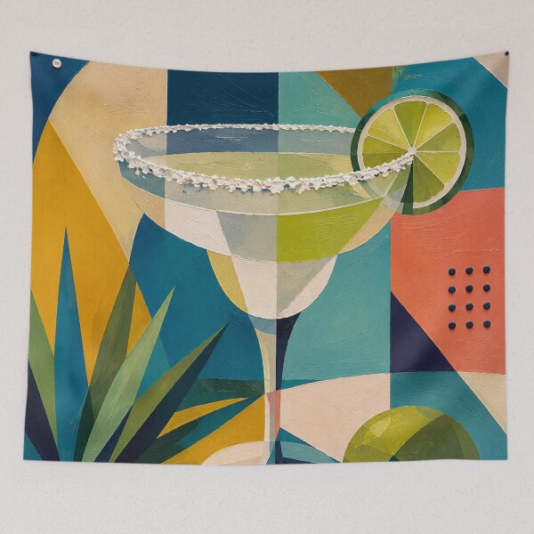 Item preview, Margarita Cubist Painting – Colourful Tropical Cocktail Artwork designed and sold by GalleryKauffeld.