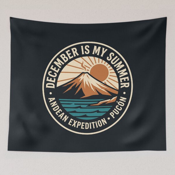 Item preview, December Is My Summer Pucon Chile Vintage Badge designed and sold by SplashTastic.