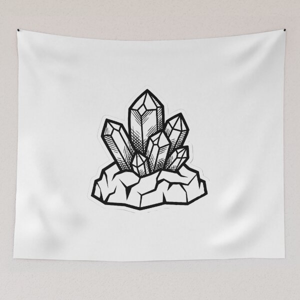 Item preview, Minimalist Hand-Drawn Quartz Crystal Cluster designed and sold by Qavex Design Co..