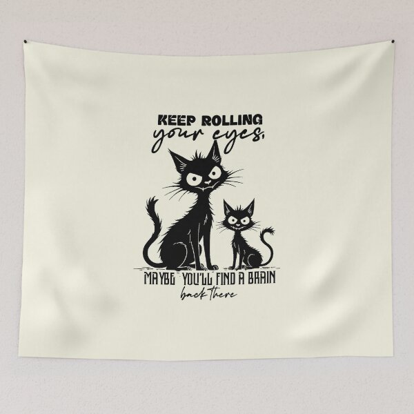 Item preview, Keep Rolling Your Eyes Funny Sassy Black Cat designed and sold by NookMerch97 .