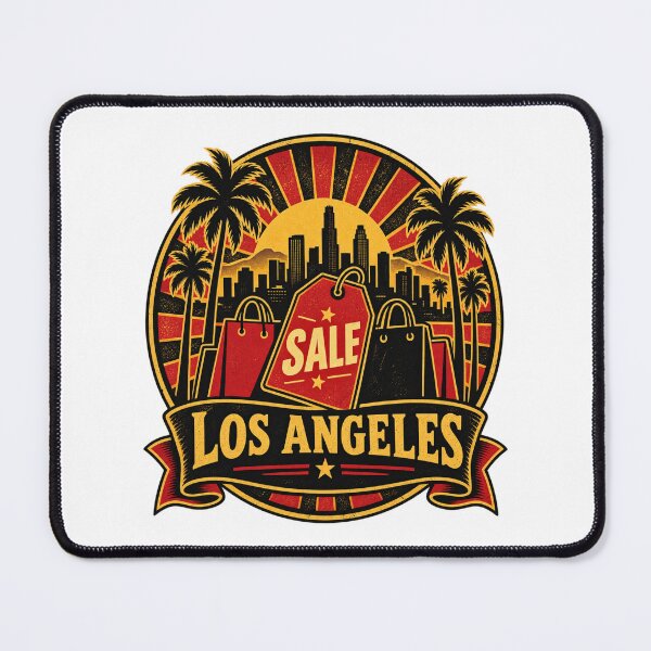 Item preview, Los Angeles Black Friday Shirt – Retro Shopping Spree Badge Design designed and sold by Globalcitytees.