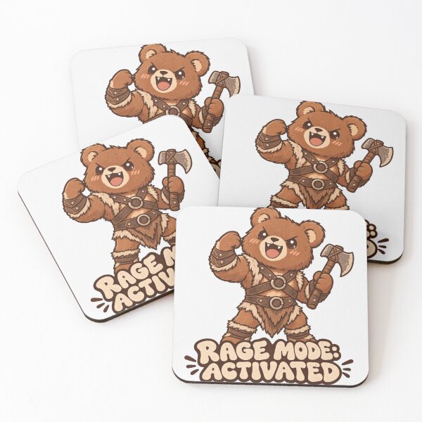Item preview, Rage Mode Activated Barbarian Bear Cute Kawaii Character designed and sold by Yellowriversss.