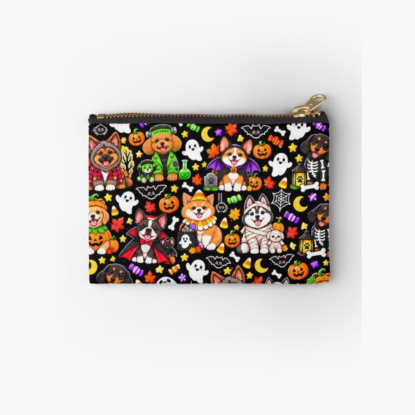 Item preview, Kawaii Halloween Dogs Pattern with Cute Costumes, Pumpkins, Ghosts, Bats and Spooky Candy designed and sold by ALH Apparel.