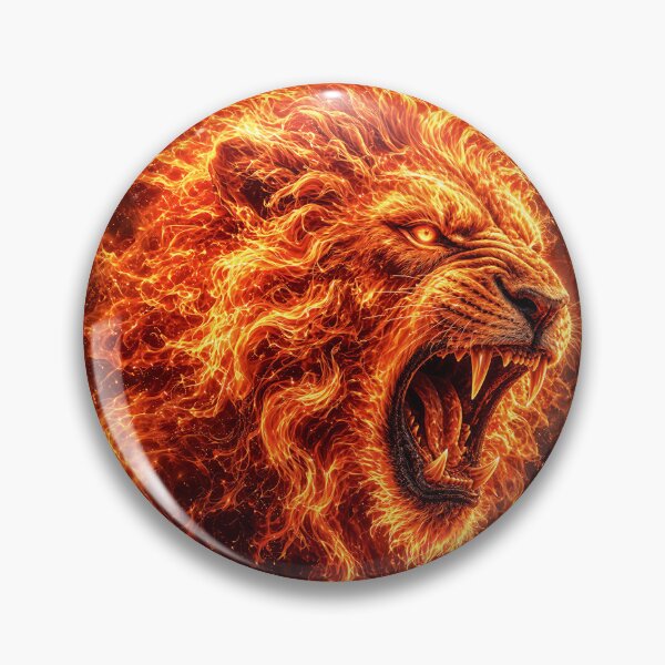 Item preview, Lion with a Flaming Mane – Fantastic Lion Art designed and sold by Marcu Ioachim.