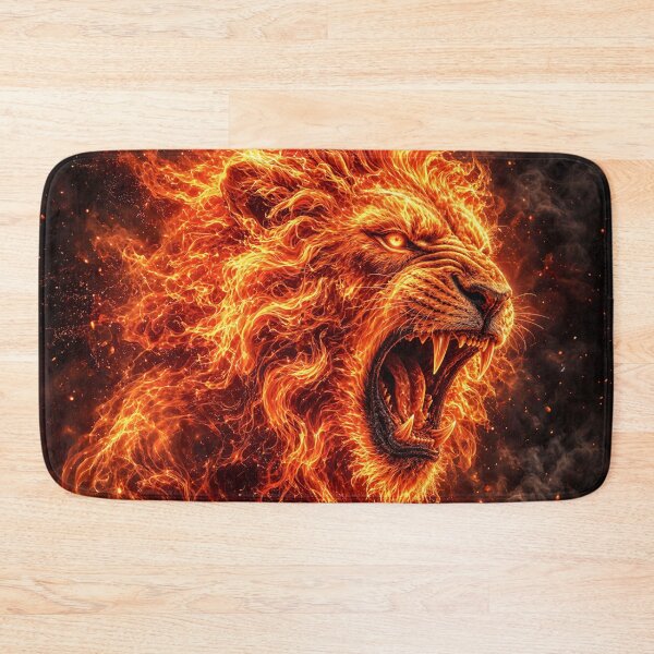 Item preview, Lion with a Flaming Mane – Fantastic Lion Art designed and sold by Marcu Ioachim.