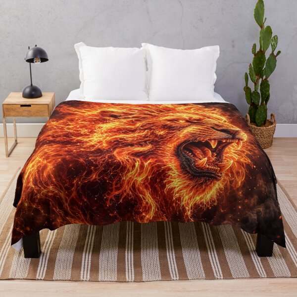 Item preview, Lion with a Flaming Mane – Fantastic Lion Art designed and sold by Marcu Ioachim.