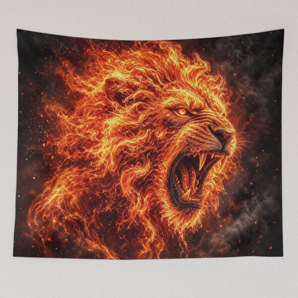 Item preview, Lion with a Flaming Mane – Fantastic Lion Art designed and sold by Marcu Ioachim.