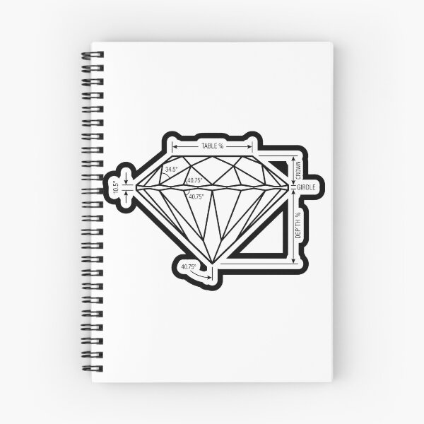 Item preview, Minimalist Brilliant Cut Diamond Anatomy Blueprint designed and sold by Qavex Design Co..