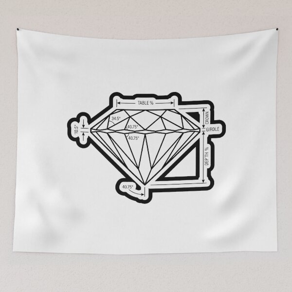 Item preview, Minimalist Brilliant Cut Diamond Anatomy Blueprint designed and sold by Qavex Design Co..