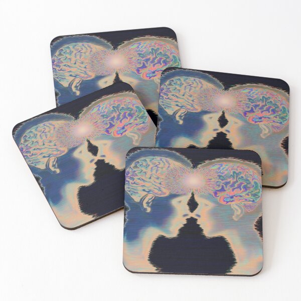 Item preview, Connected Two Minds Psychedelic Silhouette Art designed and sold by MongLongStudio.