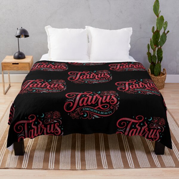 Item preview, Untamed Taurus Co. Strength & Beauty Zodiac Design – Bold Red Script with Cosmic Florals designed and sold by Kvllo Collective Co..