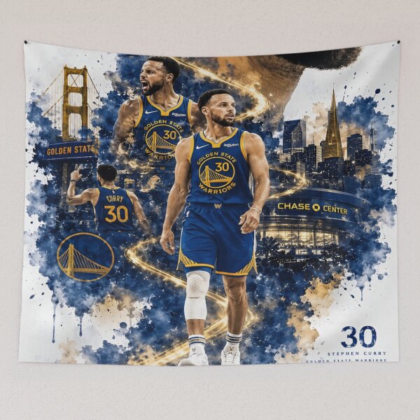 Item preview, Stephen Curry The Legendary Basketball Player of Golden State Warriors Against the Backdrop of Iconic San Francisco Landmarks designed and sold by Matt_Smith.