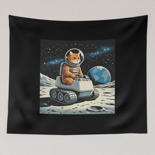 Item preview, Cat Astronaut Driving Lunar Rover Space Adventure designed and sold by GAVIANDERS.