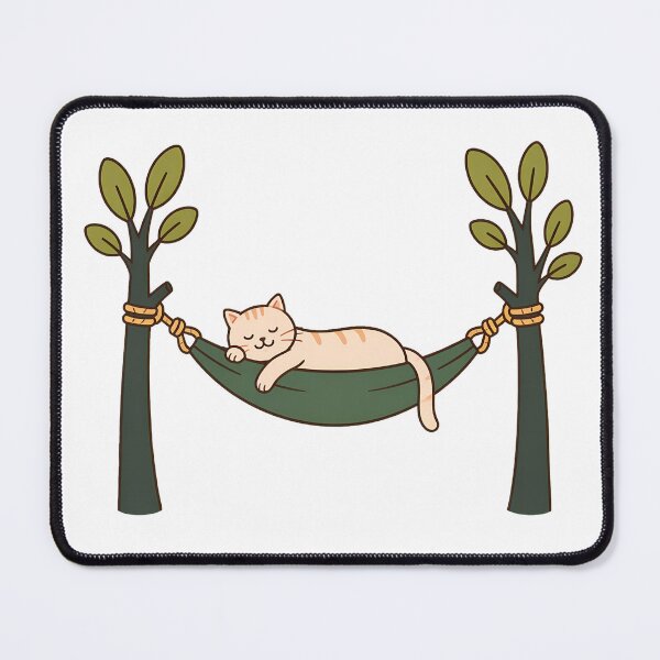 Item preview, Cute Cat Relaxing in Hammock Between Trees Art designed and sold by SoyLamderma.