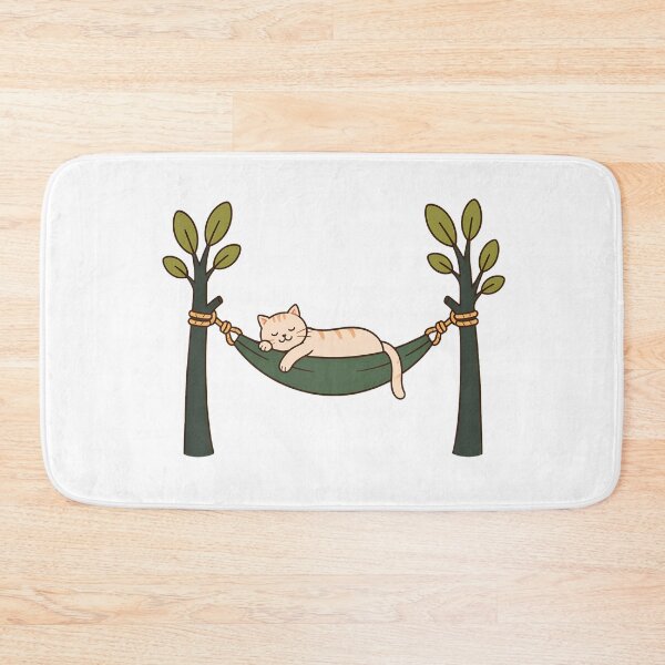 Item preview, Cute Cat Relaxing in Hammock Between Trees Art designed and sold by SoyLamderma.