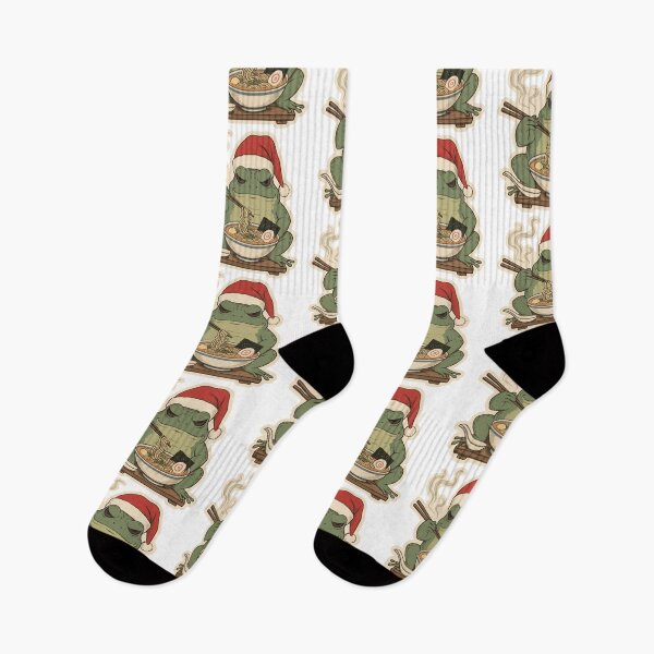 Item preview, Santa Frog Eating Ramen Noodle Soup designed and sold by Litely.