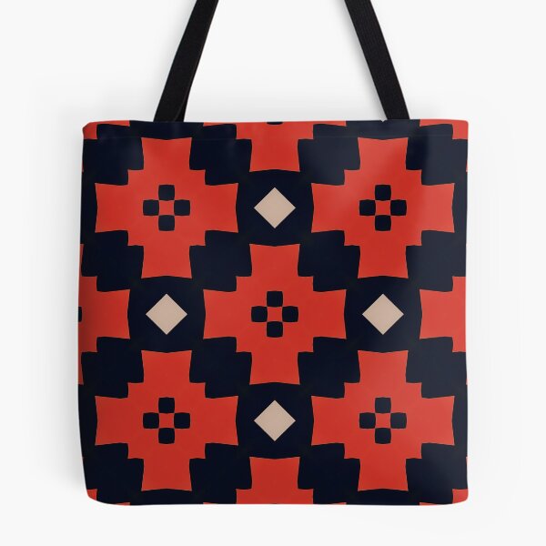 Item preview, Bold red and black geometric pattern repeats across the frame designed and sold by PenguinWinter.