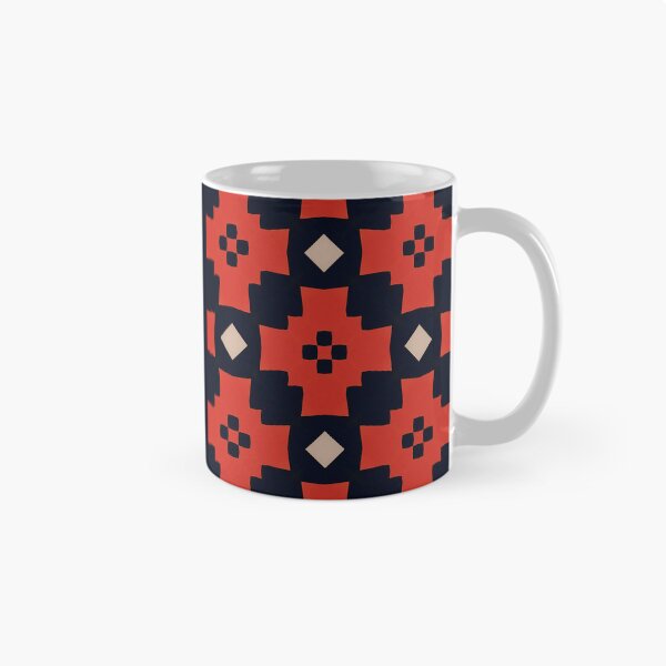 Item preview, Bold red and black geometric pattern repeats across the frame designed and sold by PenguinWinter.