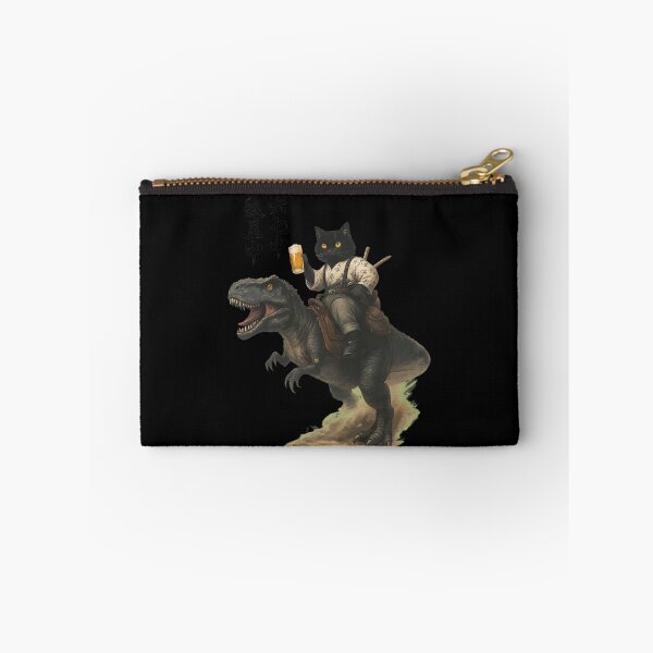 Item preview, Cat Riding Dinosaur With Beer Calligraphy designed and sold by GAVIANDERS.