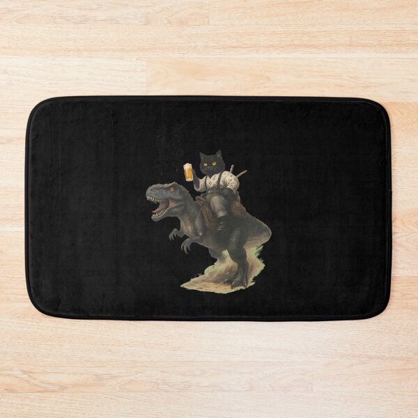 Item preview, Cat Riding Dinosaur With Beer Calligraphy designed and sold by GAVIANDERS.