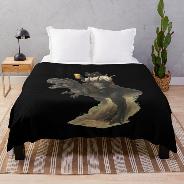 Item preview, Cat Riding Dinosaur With Beer Calligraphy designed and sold by GAVIANDERS.