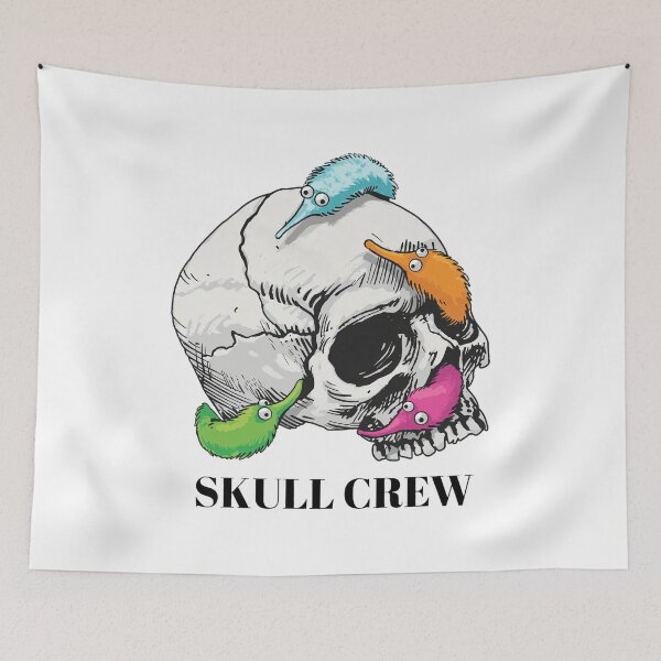 Item preview, Skull With Fuzzy Worms Crawling On It designed and sold by DAYTONARTLEY.