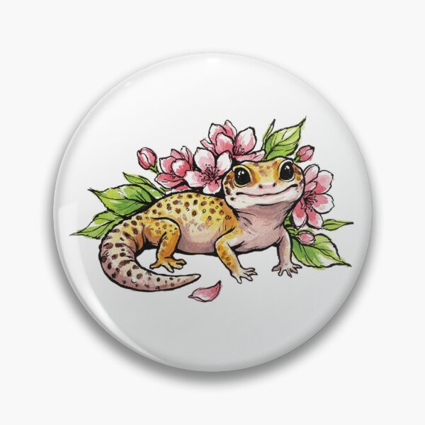 Item preview, Cute Leopard Gecko Sakura Flower designed and sold by chillaxcats.